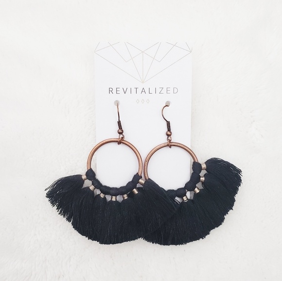 revitalized Jewelry - Circle Tassel Fringe Earrings